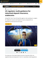 FDIC Considering Tokenized Deposit Insurance, Stablecoin Applications