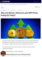Why Are Bitcoin, Ethereum and XRP Prices Going Up Today?