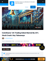 CoinShares' US Trading Debut Marred By 25% Stock Crash: Key Takeaways | Bitcoinist.com