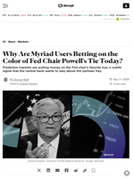 Why Are Myriad Users Betting on the Color of Fed Chair Powell's Tie Today? - Decrypt