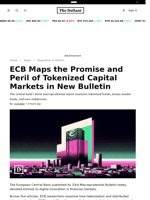 ECB Maps the Promise and Peril of Tokenized Capital Markets in New Bulletin - 