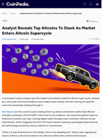 Analyst Reveals Top Altcoins To Stack As Market Enters Altcoin Supercycle