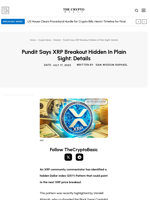 Pundit Says XRP Breakout Hidden In Plain Sight: Details