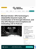 Michael Intrator: GPU technology's adaptability beyond crypto, the monetization of AI through inference, and why GPU lifespan misconceptions are misleading | All-In Podcast