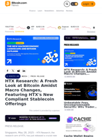HTX Research: A Fresh Look at Bitcoin Amidst Macro Changes, Featuring HTX's New Compliant Stablecoin Offerings – Press release Bitcoin News