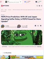 UK and Japan Signal Softer Rules: PEPE Price Poised for Upside?