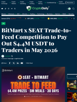 BitMart x $EAT Trade-to-Feed Competition to Pay Out $4.4M USDT to Traders in May 2026 - Crypto Daily