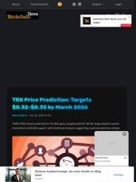 TRX Price Prediction: Targets $0.32-$0.35 by March 2026 - Blockchain.News