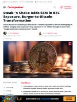 Steak 'n Shake Adds $5M in BTC Exposure, Burger-to-Bitcoin Transformation - Coinspeaker