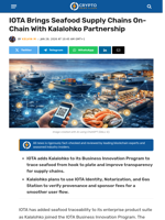 IOTA, Kalalohko BringsSeafood Supply Chains On-Chain