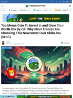 Top Meme Coin To Invest in and Grow Your Worth 85x By Q4: Why Most Traders Are Choosing This Newcomer Over Shiba Inu (SHIB)
