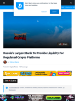 Sberbank To Be Russian Crypto Platforms' Liquidity Provider