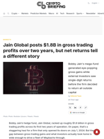 Jain Global posts $1.8B in gross trading profits over two years, but net returns tell a different story
