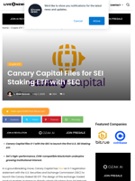 Canary Capital Files for SEI Staking ETF with SEC | Live Bitcoin News