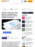 IMF-El Salvador Deal Bitcoin Compliance Goals Broken: Chivo Wallet Involved – Crypto News Bitcoin News