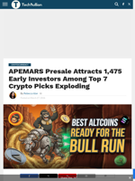 APEMARS Presale Attracts 1,475 Early Investors Among Top 7 Crypto Picks Exploding - TechBullion