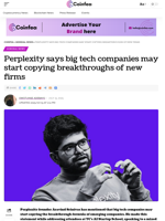 Perplexity says big tech companies may start copying breakthroughs of new firms - Coinfea