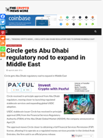Circle gets Abu Dhabi regulatory nod to expand in Middle East - The Crypto News Wire