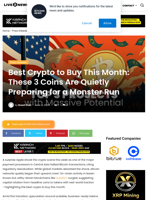 Best Crypto to Buy This Month: These 3 Coins Are Quietly Preparing for a Monster Run | Live Bitcoin News