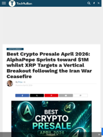 Best Crypto Presale April 2026: AlphaPepe Sprints toward $1M whilst XRP Targets a Vertical Breakout following the Iran War Ceasefire - TechBullion