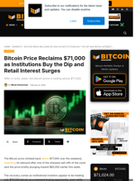 Bitcoin Price Reclaims $71,000 As Institutions Buy The Dip