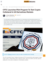 US CFTC Starts Pilot Program To Test Crypto Collateral