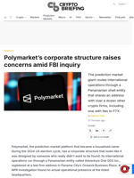 Polymarket's corporate structure raises concerns amid FBI inquiry