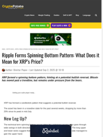 Ripple Forms Spinning Bottom Pattern: What Does it Mean for XRP's Price?