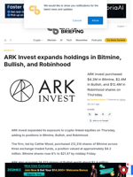 ARK Invest expands holdings in Bitmine, Bullish, and Robinhood