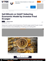 Sell Bitcoin or Hold? Sobering Economic Model by Investor Fred Krueger