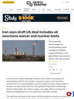 Iran says draft US deal includes oil sanctions waiver and nuclear limits