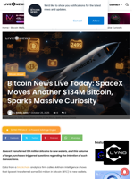 Bitcoin News Live Today: SpaceX Moves Another $134M Bitcoin, Sparks Massive Curiosity | Live Bitcoin News