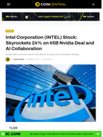Intel Corporation (INTEL) Stock: Skyrockets 24% on $5B Nvidia Deal and AI Collaboration