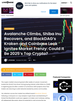 Avalanche Climbs, Shiba Inu Recovers, and BlockDAG’s Kraken and Coinbase Leak Ignites Market Frenzy: Could It Be 2025’s Top Crypto? | Live Bitcoin News