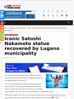 Iconic Satoshi Nakamoto statue recovered by Lugano municipality - The Crypto News Wire