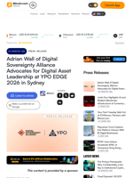 Adrian Wall of Digital Sovereignty Alliance Advocates for Digital Asset Leadership at YPO EDGE 2026 in Sydney – Press release Bitcoin News