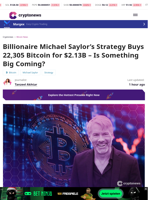 Michael Saylor's Strategy Buys 22,305 Bitcoin for $2.13B