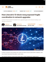 How Litecoin’s 13-block reorg exposed fragile coordination in network upgrades - AMBCrypto