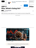 XRP Volume Crashes 63% Despite Price Rise, What's Going On? - U.Today