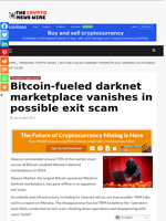Bitcoin-fueled darknet marketplace vanishes in possible exit scam - The Crypto News Wire