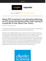 Most ETF Investors Can Envision Moving to ETF-Only Portfolios With Half Saying It Could Be in the Next Five Years