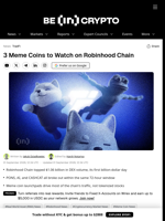 3 Meme Coins to Watch on Robinhood Chain