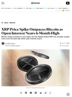 XRP Price Spike Outpaces Bitcoin as Open Interest Nears 6-Month High - Decrypt