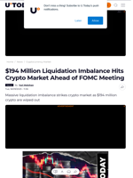 $194 Million Liquidation Imbalance Hits Crypto Market Ahead of FOMC Meeting - U.Today