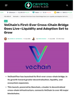 VeChain’s First-Ever Cross-Chain Bridge Goes Live—Liquidity and Adoption Set to Grow - Crypto News Flash
