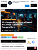 Mastercard Partners with OKX, Nuvei for Stablecoin Transactions | Live Bitcoin News