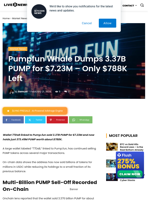 Pumpfun Whale Dumps 3.37B PUMP, Only $788K Left