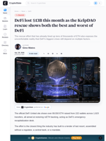DeFi lost $13B this month as the KelpDAO rescue shows both the best and worst of DeFi